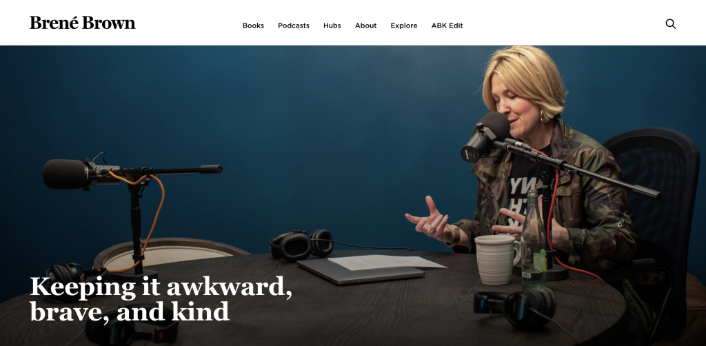 brene brown public speaker website example