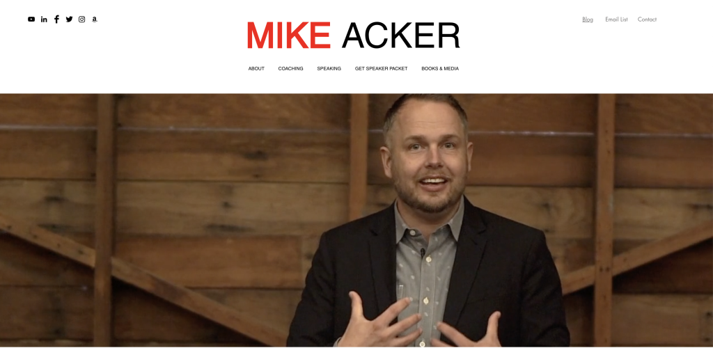 mike acker example of public speaker website